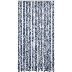 vidaXL - Vliegengordijn voor terrasdeur - Blauw en wit - Chenille - 100x200 cm