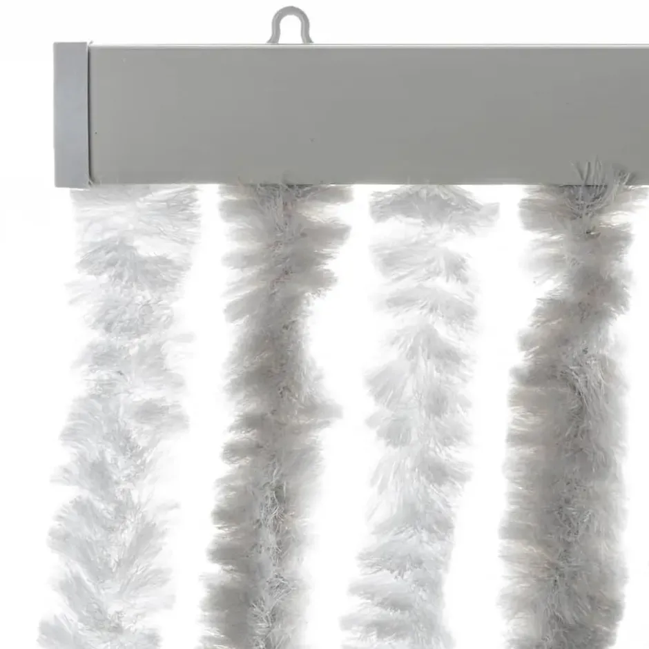 vidaXL - Vliegengordijn voor terrasdeur Lichtgrijs en wit - Chenille - 90x200 cm