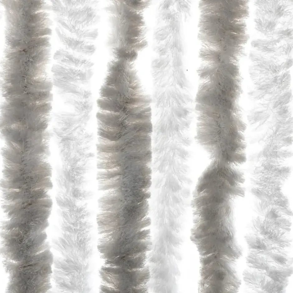 vidaXL - Vliegengordijn voor terrasdeur Lichtgrijs en wit - Chenille - 90x200 cm