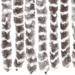 vidaXL - Vliegengordijn voor terrasdeur - Taupe en wit - Chenille - 100x230 cm