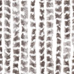 vidaXL - Vliegengordijn voor terrasdeur - Taupe en wit - Chenille - 100x230 cm