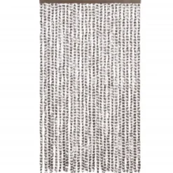 vidaXL - Vliegengordijn voor terrasdeur - Taupe en wit - Chenille - 118x220 cm