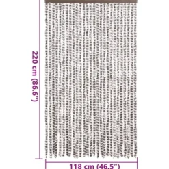 vidaXL - Vliegengordijn voor terrasdeur - Taupe en wit - Chenille - 118x220 cm