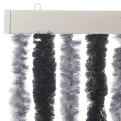 vidaXL - Vliegengordijn voor terrasdeur - Grijs en zwart - Chenille - 100x200 cm