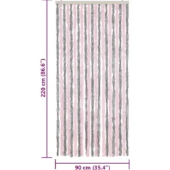 vidaXL - Vliegengordijn voor terrasdeur - Bruin en beige - Chenille - 118x220 cm