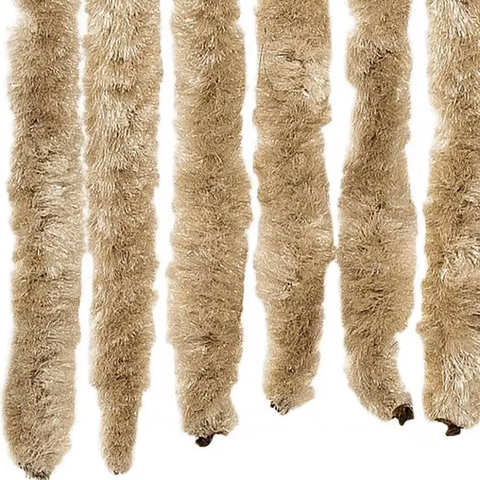 vidaXL - Vliegengordijn voor terrasdeur - Beige - Chenille - 118x220 cm