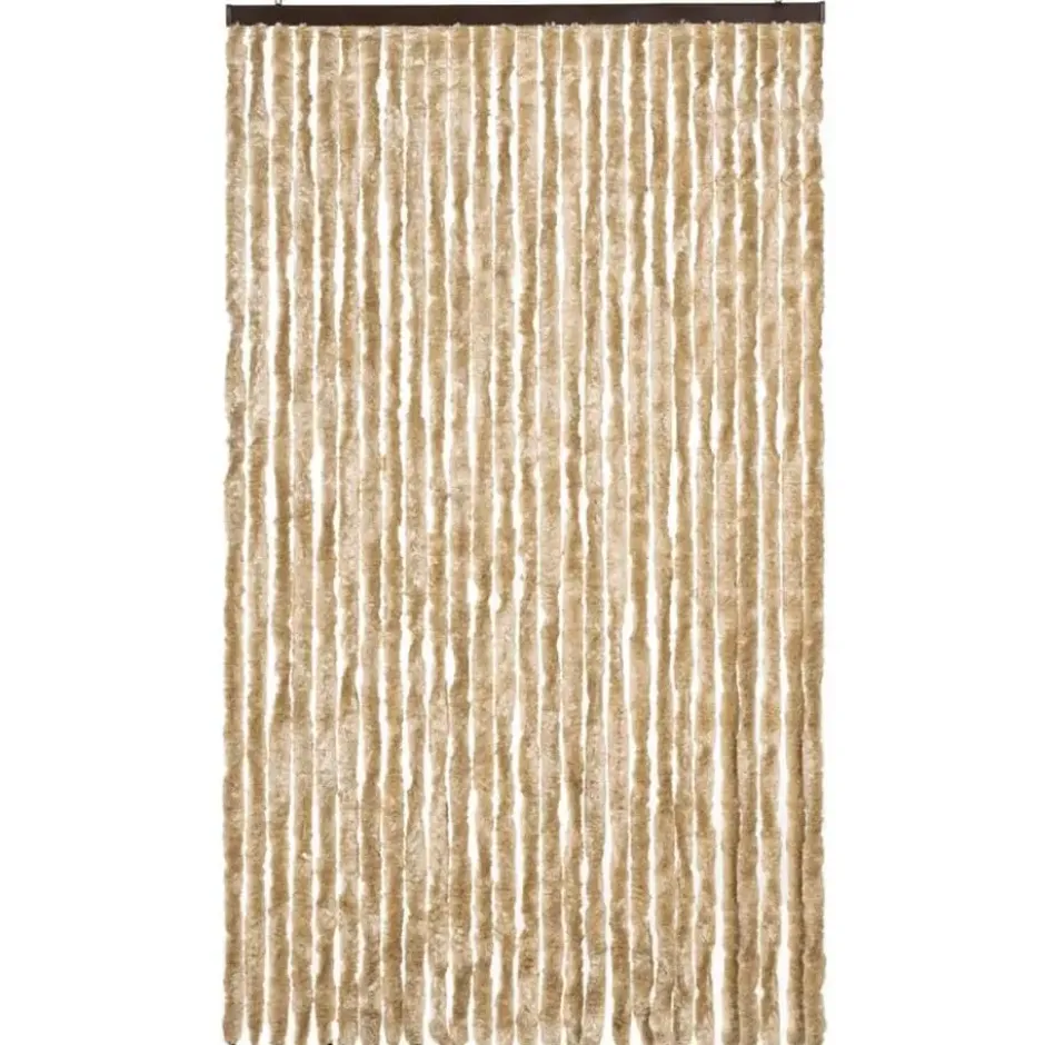 vidaXL - Vliegengordijn voor terrasdeur - Beige - Chenille - 118x220 cm