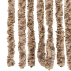 vidaXL - Vliegengordijn voor terrasdeur Beige, donkerbruin Chenille - 100x220 cm