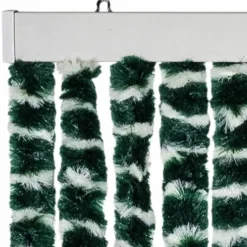 vidaXL - Vliegengordijn voor terrasdeur - Groen en wit - Chenille - 118x220 cm