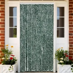 vidaXL - Vliegengordijn voor terrasdeur - Groen en wit - Chenille - 118x220 cm