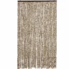 vidaXL - Vliegengordijn voor terrasdeur - Beige en bruin - Chenille - 118x220 cm