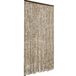 vidaXL - Vliegengordijn voor terrasdeur - Beige en bruin - Chenille - 118x220 cm