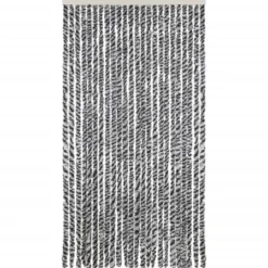 vidaXL - Vliegengordijn voor terrasdeur Grijs en zwart-wit Chenille - 100x200 cm