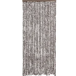 vidaXL - Vliegengordijn voor terrasdeur - Bruin en wit - Chenille - 90x200 cm