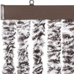vidaXL - Vliegengordijn voor terrasdeur Bruin en beige - Chenille - 100x220 cm