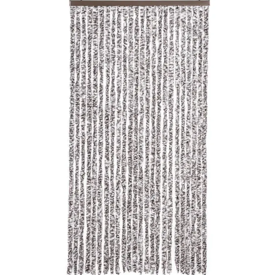 vidaXL - Vliegengordijn voor terrasdeur - Bruin en beige - Chenille - 100x200 cm