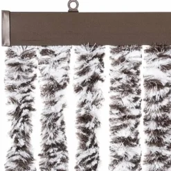 vidaXL - Vliegengordijn voor terrasdeur - Bruin en beige - Chenille - 100x200 cm