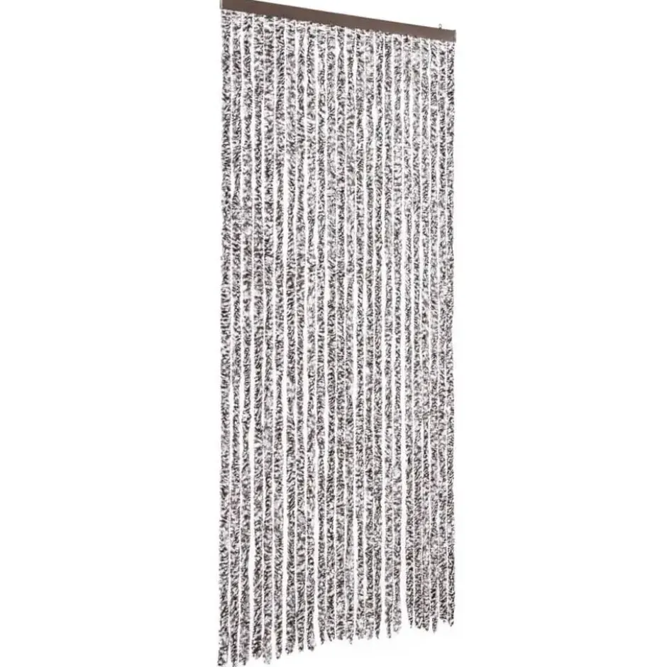 vidaXL - Vliegengordijn voor terrasdeur - Bruin en beige - Chenille - 100x200 cm