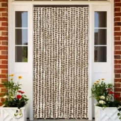vidaXL - Vliegengordijn voor terrasdeur - Beige en bruin - Chenille - 90x200 cm