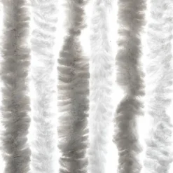 vidaXL - Vliegengordijn voor terrasdeur Lichtgrijs en wit Chenille - 100x200 cm