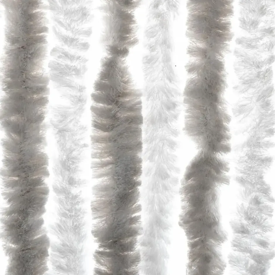 vidaXL - Vliegengordijn voor terrasdeur Lichtgrijs en wit Chenille - 100x200 cm