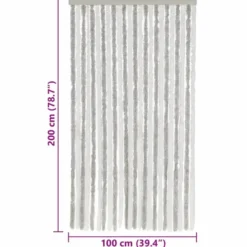 vidaXL - Vliegengordijn voor terrasdeur Lichtgrijs en wit Chenille - 100x200 cm