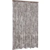 vidaXL - Vliegengordijn voor terrasdeur - Bruin en wit - Chenille - 118x220 cm