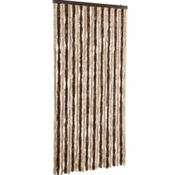 vidaXL - Vliegengordijn voor terrasdeur Beige en lichtbruin Chenille - 90x200 cm