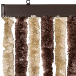 vidaXL - Vliegengordijn voor terrasdeur Beige en lichtbruin Chenille - 90x200 cm
