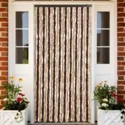 vidaXL - Vliegengordijn voor terrasdeur Beige en lichtbruin Chenille - 90x200 cm