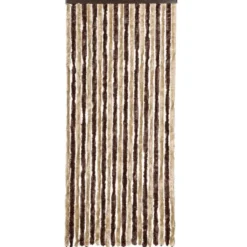 vidaXL - Vliegengordijn voor terrasdeur Beige en lichtbruin Chenille - 90x200 cm