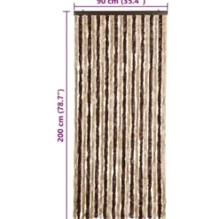 vidaXL - Vliegengordijn voor terrasdeur Beige en lichtbruin Chenille - 90x200 cm