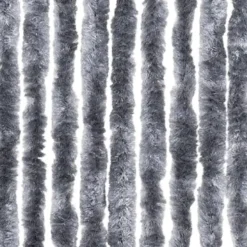 vidaXL - Vliegengordijn voor terrasdeur - Zilver - Chenille - 118x220 cm