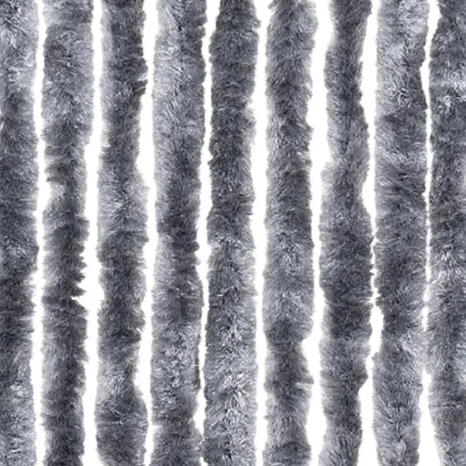 vidaXL - Vliegengordijn voor terrasdeur - Zilver - Chenille - 118x220 cm