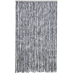 vidaXL - Vliegengordijn voor terrasdeur - Zilver - Chenille - 118x220 cm