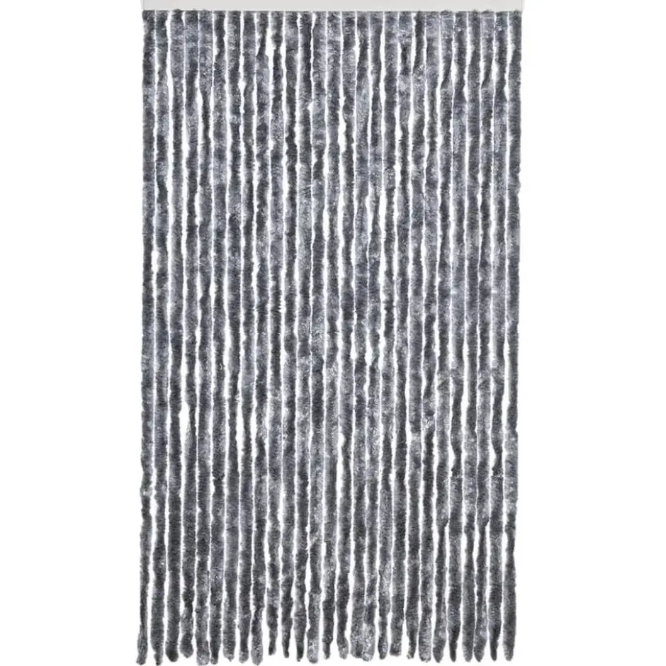 vidaXL - Vliegengordijn voor terrasdeur - Zilver - Chenille - 118x220 cm