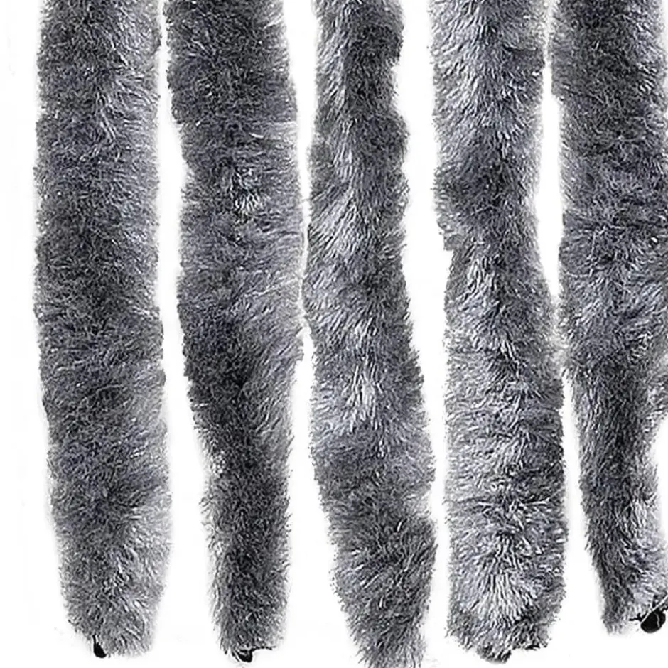 vidaXL - Vliegengordijn voor terrasdeur - Zilver - Chenille - 118x220 cm