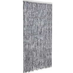 vidaXL - Vliegengordijn voor terrasdeur - Zilver - Chenille - 118x220 cm