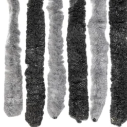 vidaXL - Vliegengordijn voor terrasdeur - Grijs en zwart - Chenille - 90x200 cm