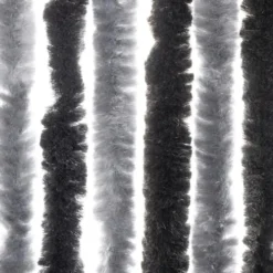 vidaXL - Vliegengordijn voor terrasdeur - Grijs en zwart - Chenille - 90x200 cm