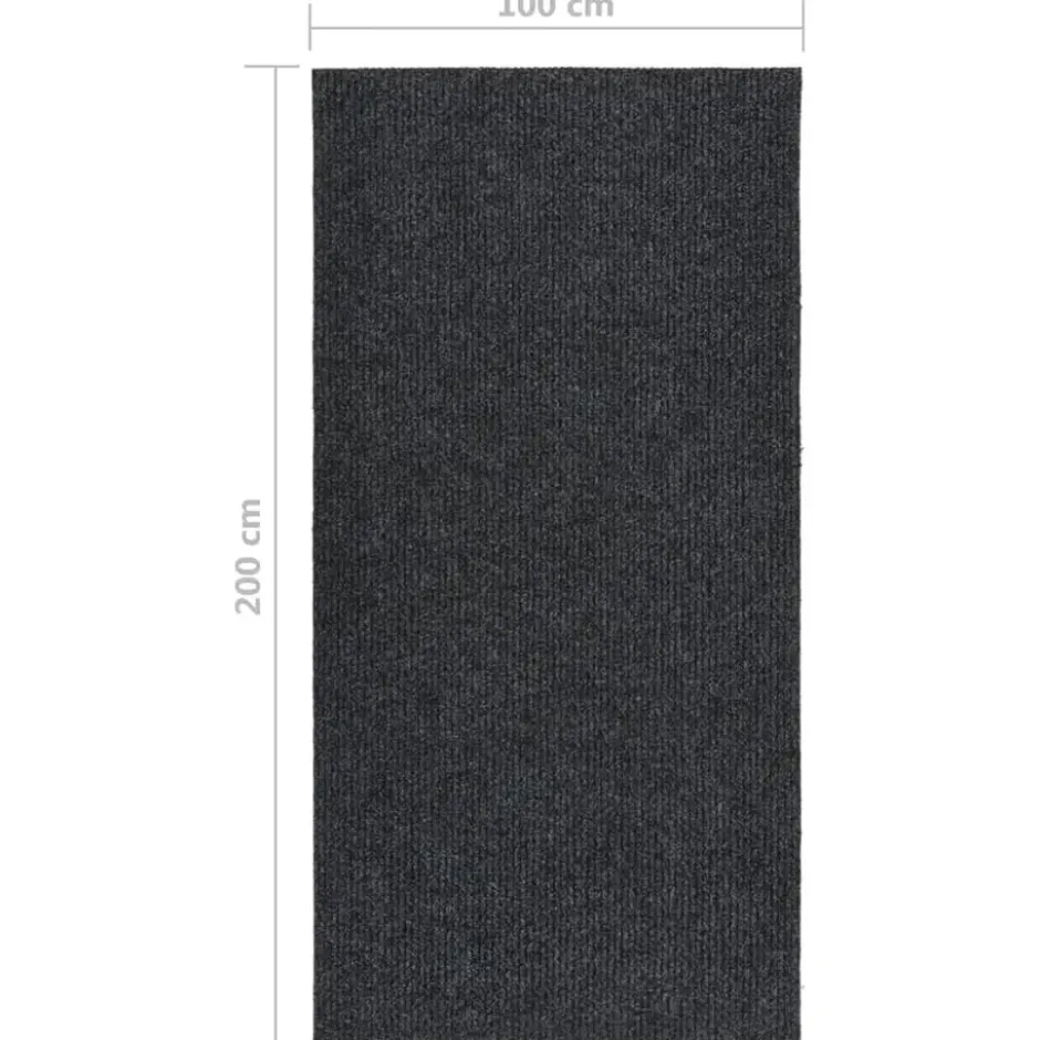 vidaXL - Vloerkleed - Antraciet - Polypropyleen - 100 x 200 cm