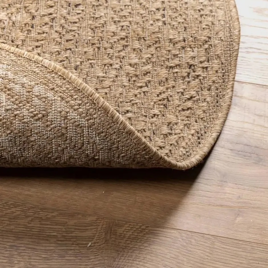 vidaXL - Vloerkleed - Bruin - Polypropyleen - Ø 90 cm