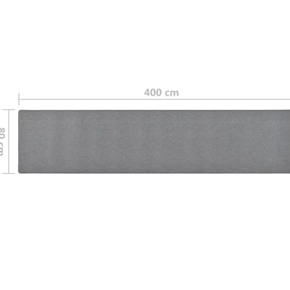 vidaXL - Vloerkleed - Grijs - Polypropyleen - 80 x 400 cm