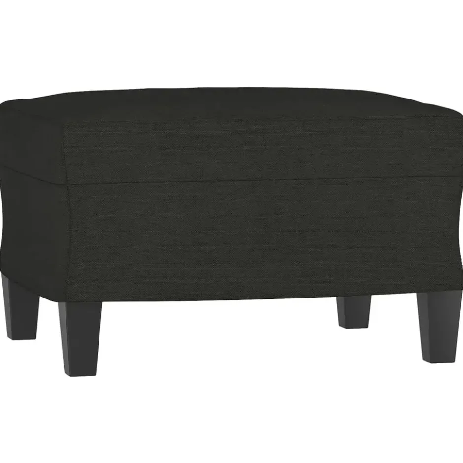 vidaXL - Voetenbank - Zwart - Stof - 60 x 50 x 41 cm