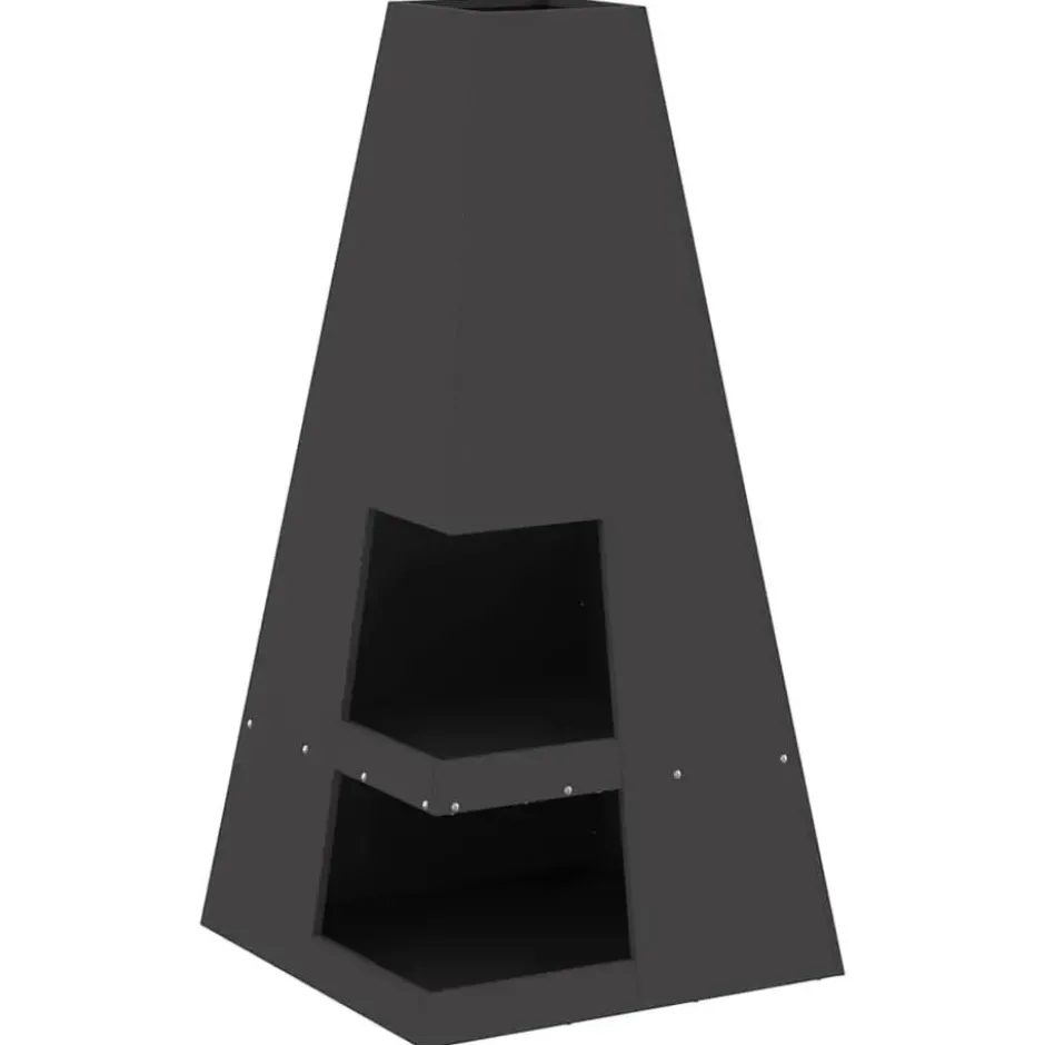 vidaXL - Vuurkorf Zwart 50 x 50 x 100 cm Staal