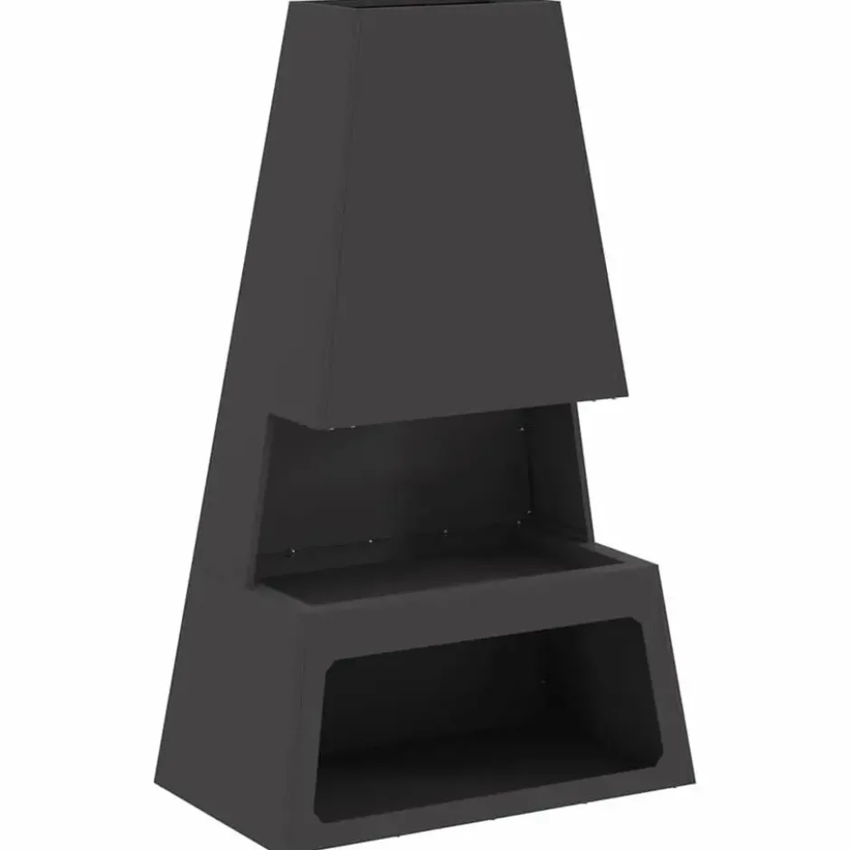 vidaXL - Vuurkorf Zwart 60 x 35 x 100 cm Staal