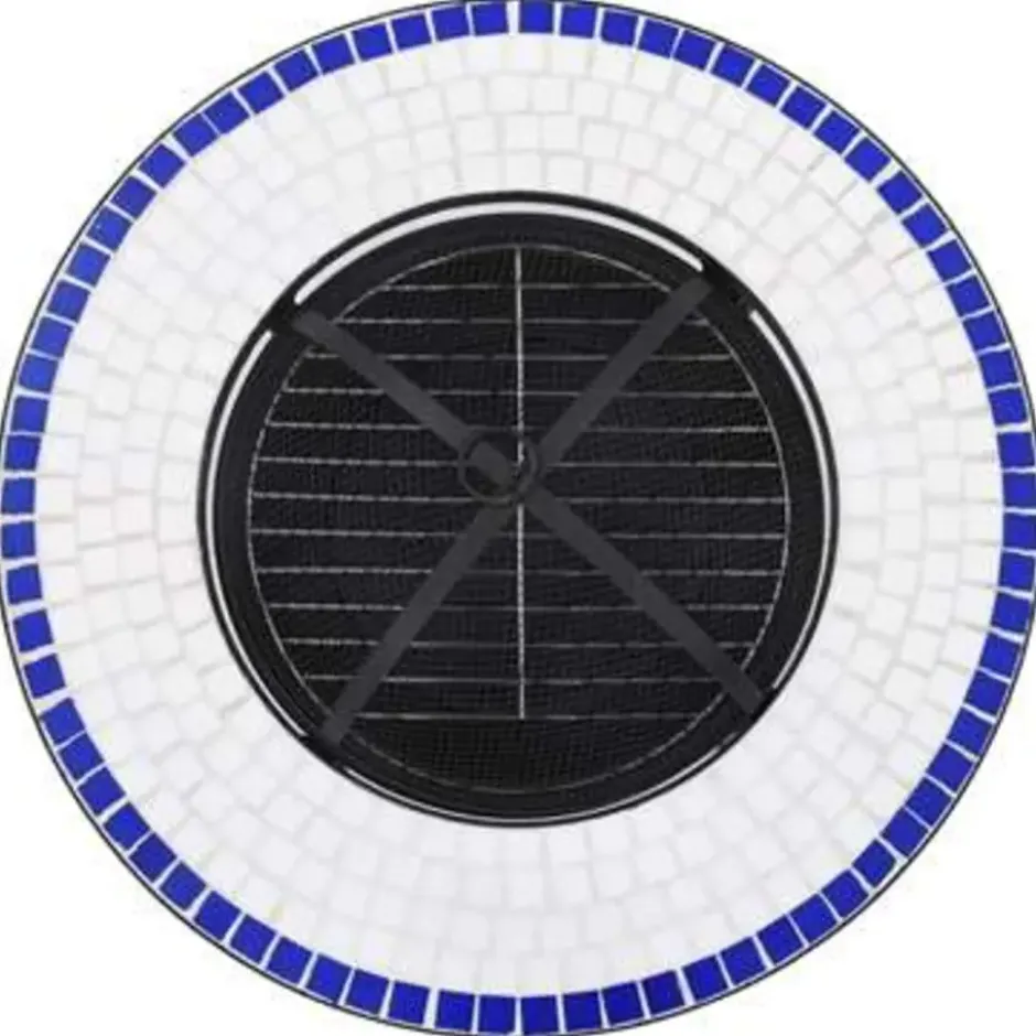 vidaXL - Vuurtafel - Blauw - Keramiek