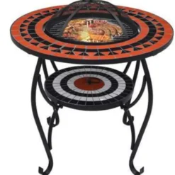 vidaXL - Vuurtafel - Bruin - Keramiek