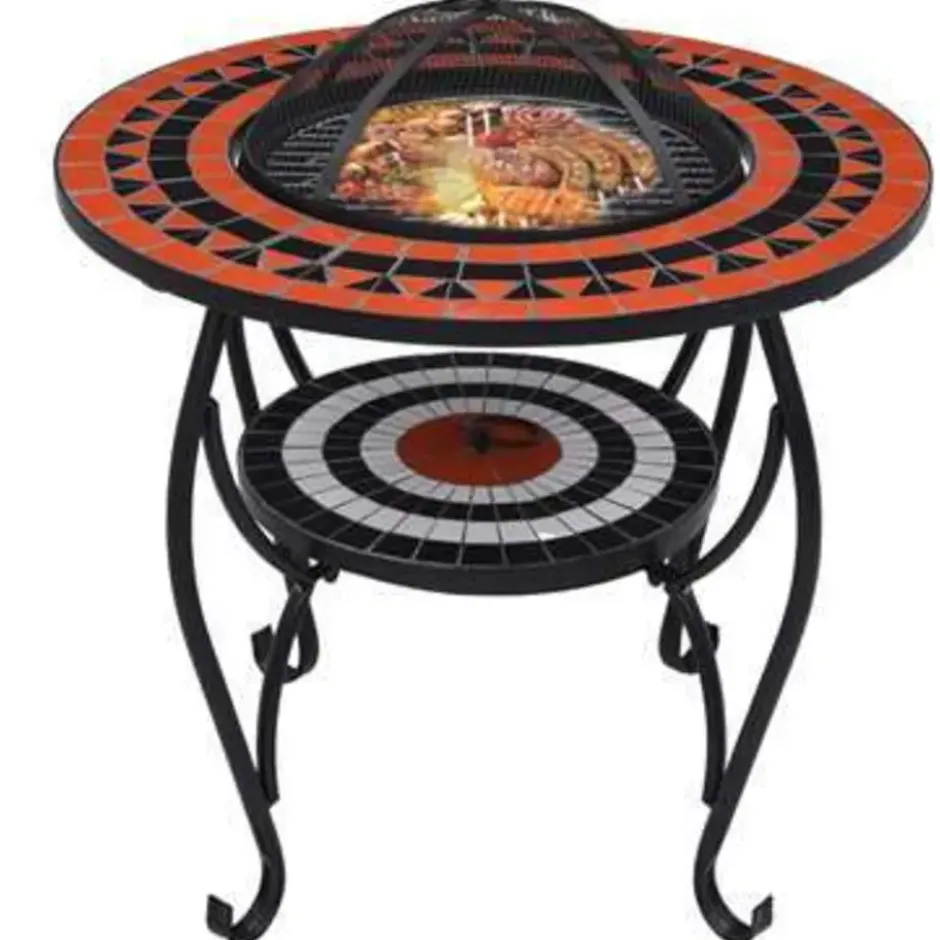 vidaXL - Vuurtafel - Bruin - Keramiek