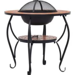 vidaXL - Vuurtafel - Bruin - Keramiek